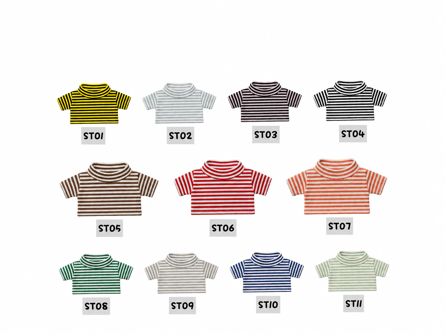 Striped T-shirt series · Models & colors